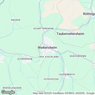 Karte von Weikersheim und Umgebung
