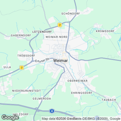 Karte von Weimar und Umgebung