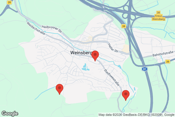 Karte mit Entrümpelungsaufträgen in Weinsberg