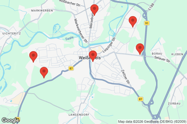 Karte mit Entrümpelungsaufträgen in Weißenfels