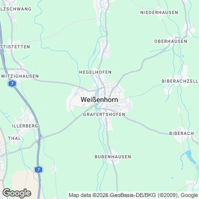 Karte von Weißenhorn und Umgebung