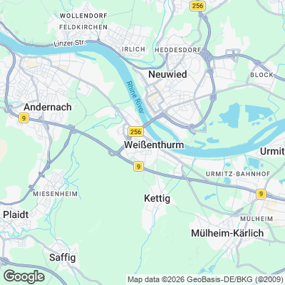 Karte von Weißenthurm und Umgebung