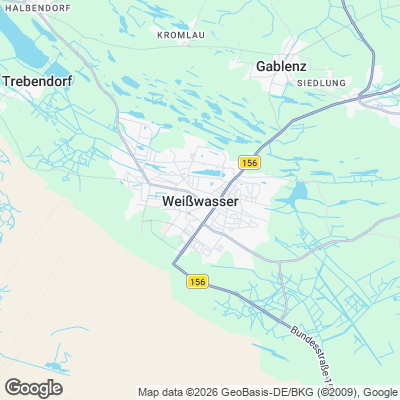 Karte von Weißwasser und Umgebung