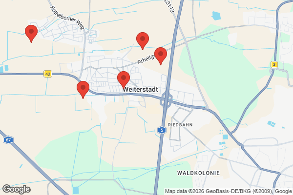 Karte mit Entrümpelungsaufträgen in Weiterstadt