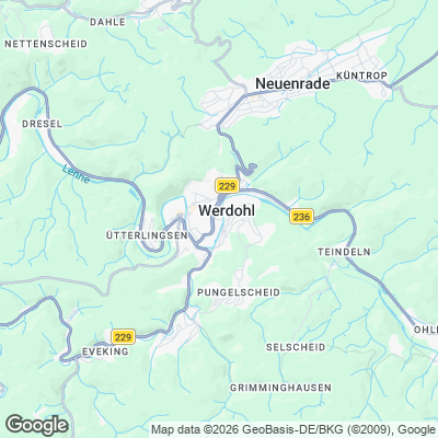 Karte von Werdohl und Umgebung