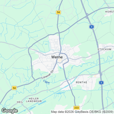 Karte von Werne und Umgebung