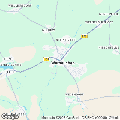 Karte von Werneuchen und Umgebung