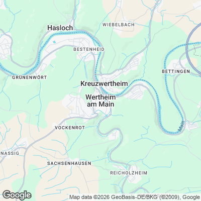 Karte von Wertheim und Umgebung