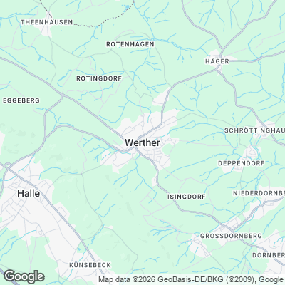 Karte von Werther (Westfalen) und Umgebung