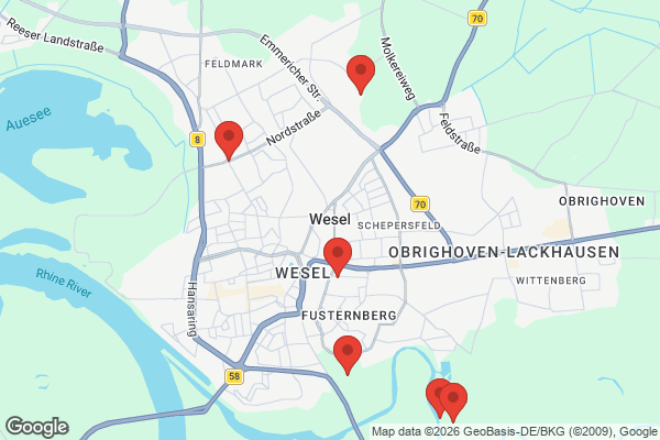 Karte mit Entrümpelungsaufträgen in Wesel