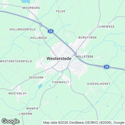 Karte von Westerstede und Umgebung