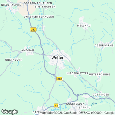 Karte von Wetter (Hessen) und Umgebung
