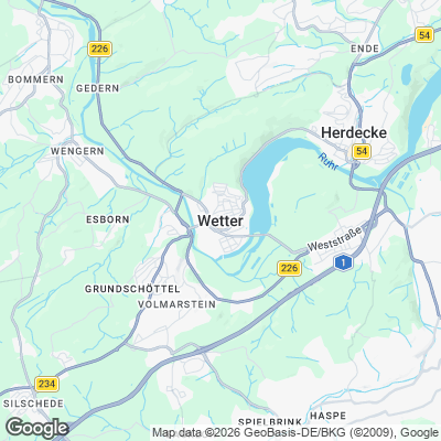 Karte von Wetter (Ruhr) und Umgebung