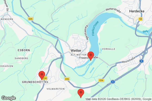 Karte mit Entrümpelungsaufträgen in Wetter (Ruhr)