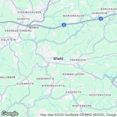 Karte von Wiehl und Umgebung