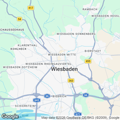 Karte von Wiesbaden und Umgebung