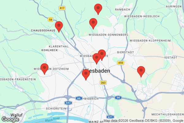 Karte mit Entrümpelungsaufträgen in Wiesbaden