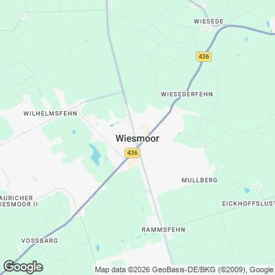 Karte von Wiesmoor und Umgebung