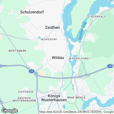 Karte von Wildau und Umgebung