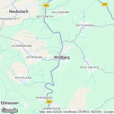 Karte von Wildberg und Umgebung