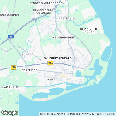 Karte von Wilhelmshaven und Umgebung