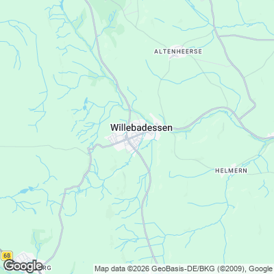 Karte von Willebadessen und Umgebung