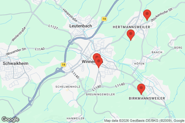 Karte mit Entrümpelungsaufträgen in Winnenden