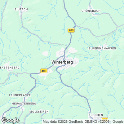 Karte von Winterberg und Umgebung