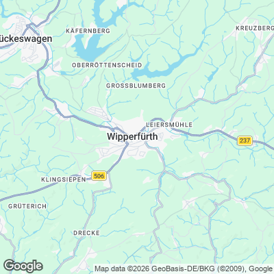 Karte von Wipperfürth und Umgebung