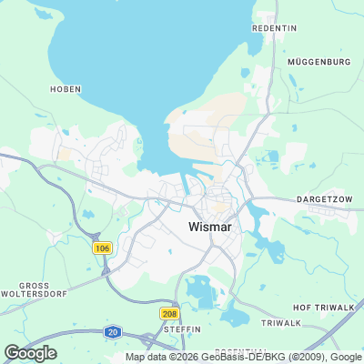 Karte von Wismar und Umgebung