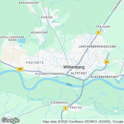 Karte von Wittenberg und Umgebung