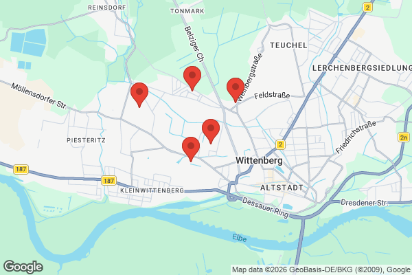 Karte mit Entrümpelungsaufträgen in Wittenberg
