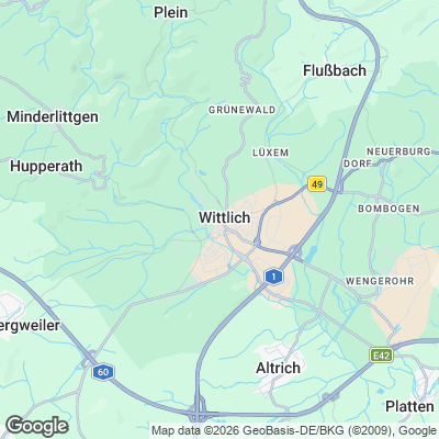 Karte von Wittlich und Umgebung