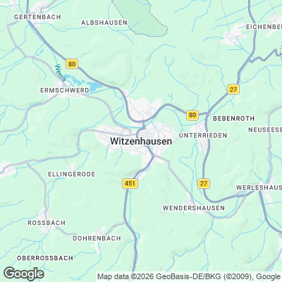 Karte von Witzenhausen und Umgebung