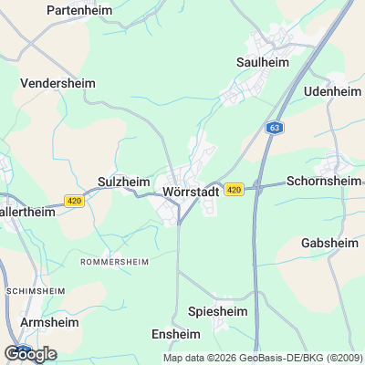 Karte von Wörrstadt und Umgebung