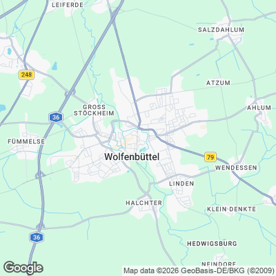 Karte von Wolfenbüttel und Umgebung