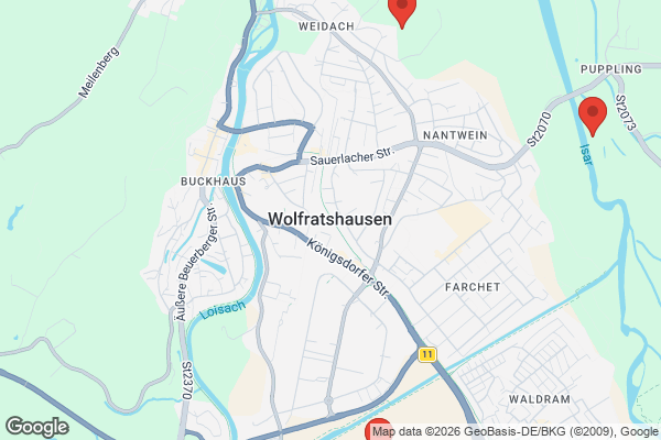 Karte mit Entrümpelungsaufträgen in Wolfratshausen