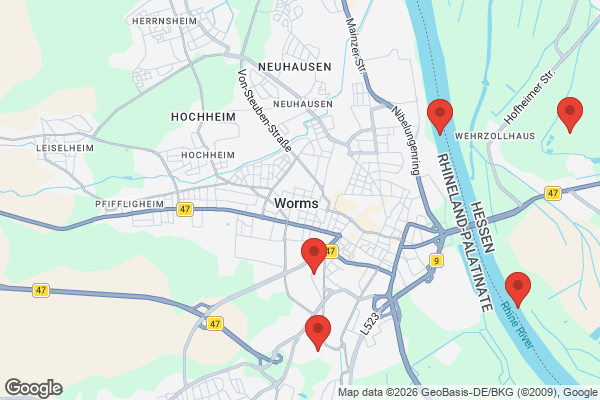 Karte mit Entrümpelungsaufträgen in Worms