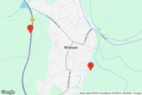 Karte mit Entrümpelungsaufträgen in Wriezen