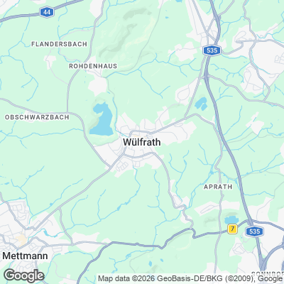 Karte von Wülfrath und Umgebung