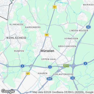 Karte von Würselen und Umgebung
