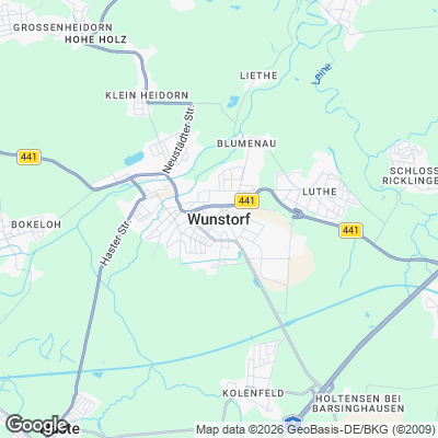 Karte von Wunstorf und Umgebung