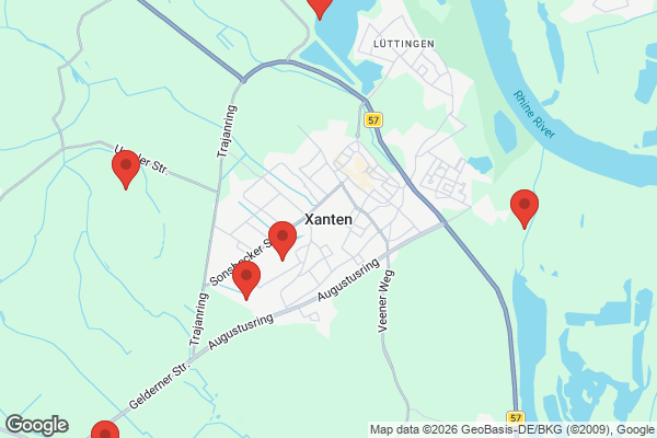 Karte mit Entrümpelungsaufträgen in Xanten