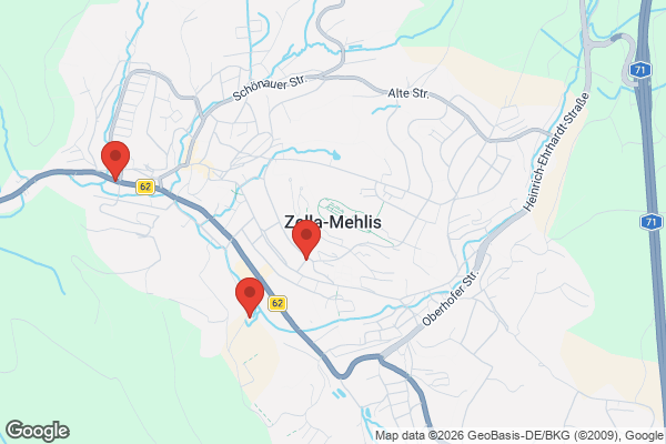 Karte mit Entrümpelungsaufträgen in Zella-Mehlis