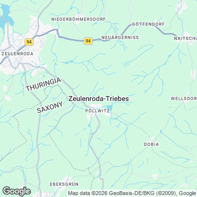 Karte von Zeulenroda-Triebes und Umgebung