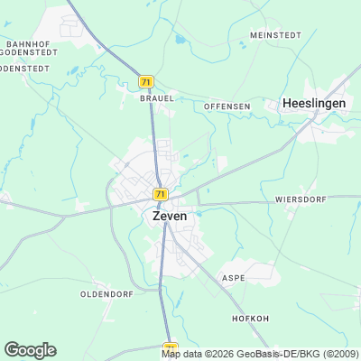 Karte von Zeven und Umgebung