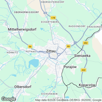 Karte von Zittau und Umgebung