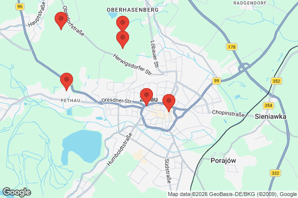 Karte mit Entrümpelungsaufträgen in Zittau