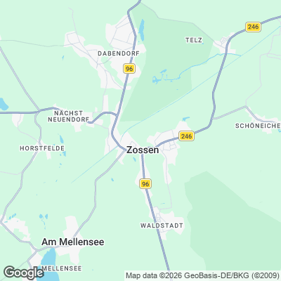 Karte von Zossen und Umgebung