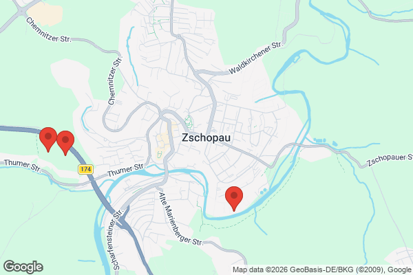 Karte mit Entrümpelungsaufträgen in Zschopau